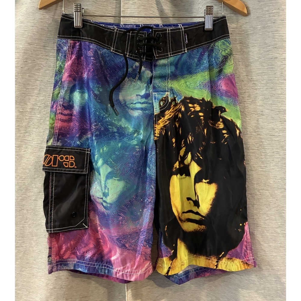 The Doors Mens Board Shorts Swim Trunks Size 27 Dragonfly‎ Jim Morrison